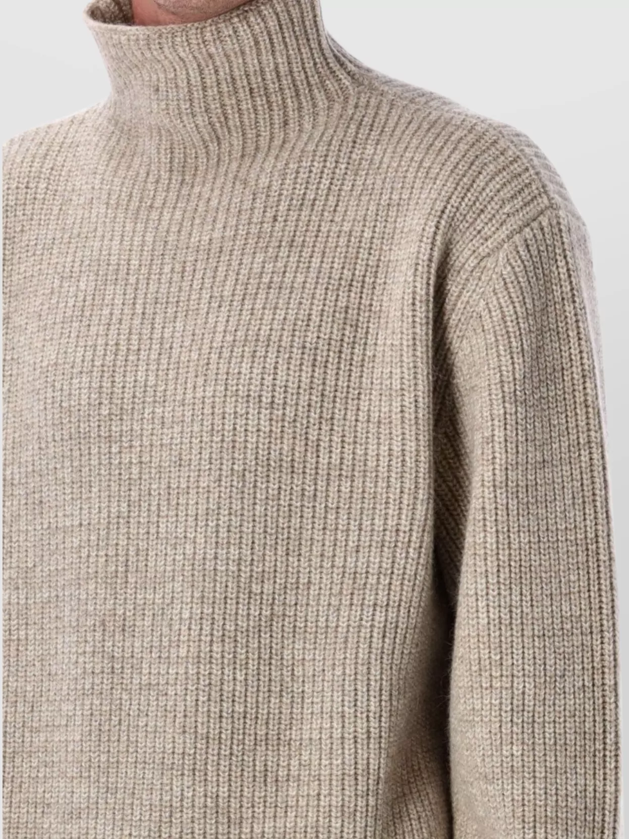Lemaire Ribbed Highneck Sweater Long Sleeves