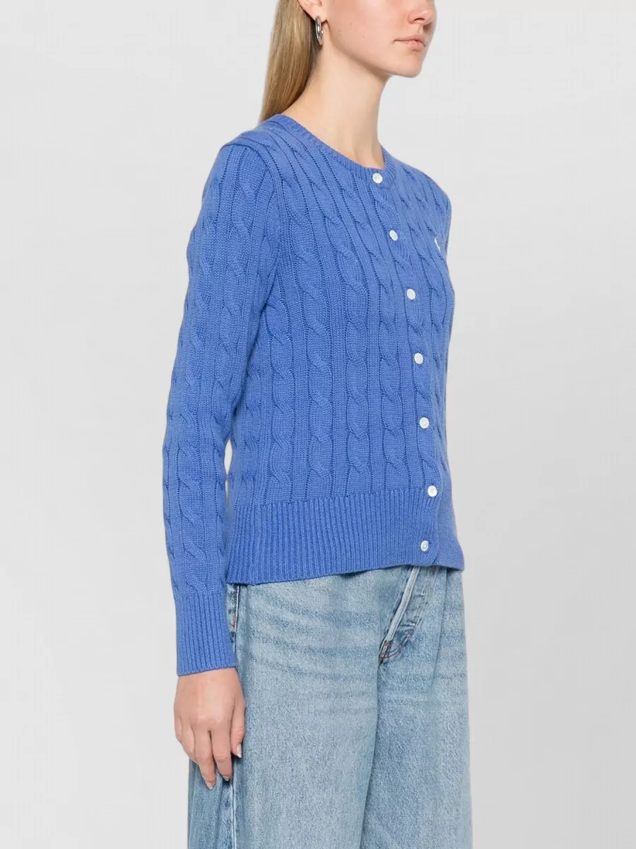 Polo Ralph Lauren Cable Knit Crew Neck Cotton Cardigan