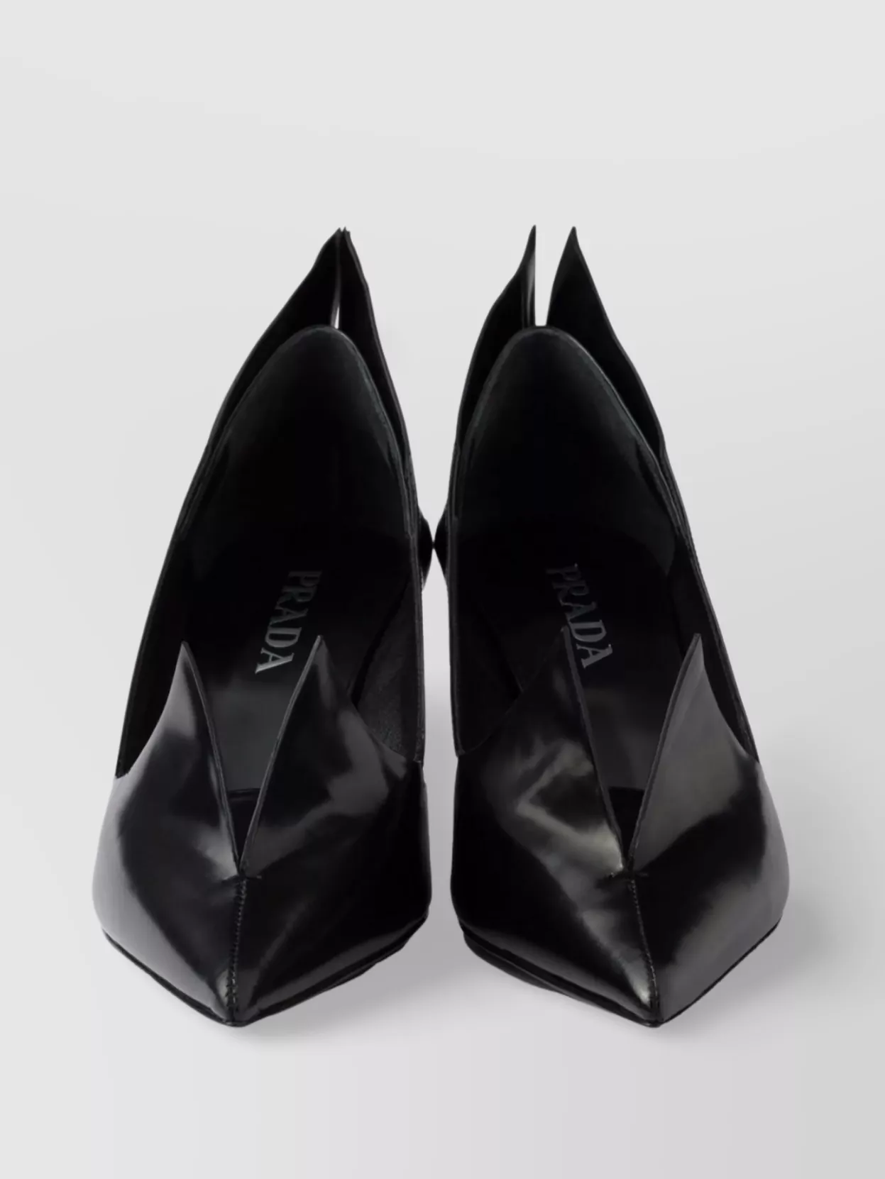 Prada Brushed Leather Kitten Heel Pumps