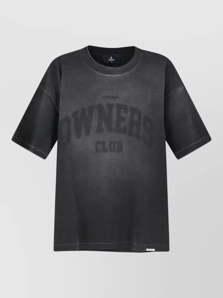 Represent melange cotton logo print short sleeve t-shirt