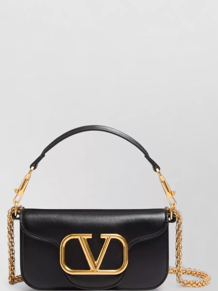 Valentino Garavani Locò Leather Clutch Bag