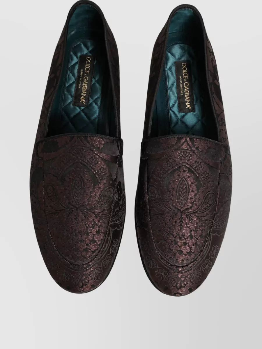 Dolce&Gabbana Leather Jacquard Slippers