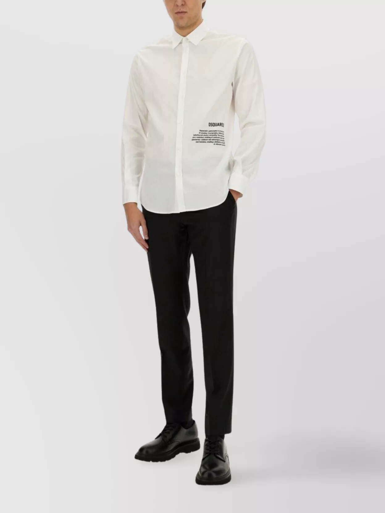 DSQUARED2 TEXT PRINT BUTTON-DOWN COLLAR SHIRT