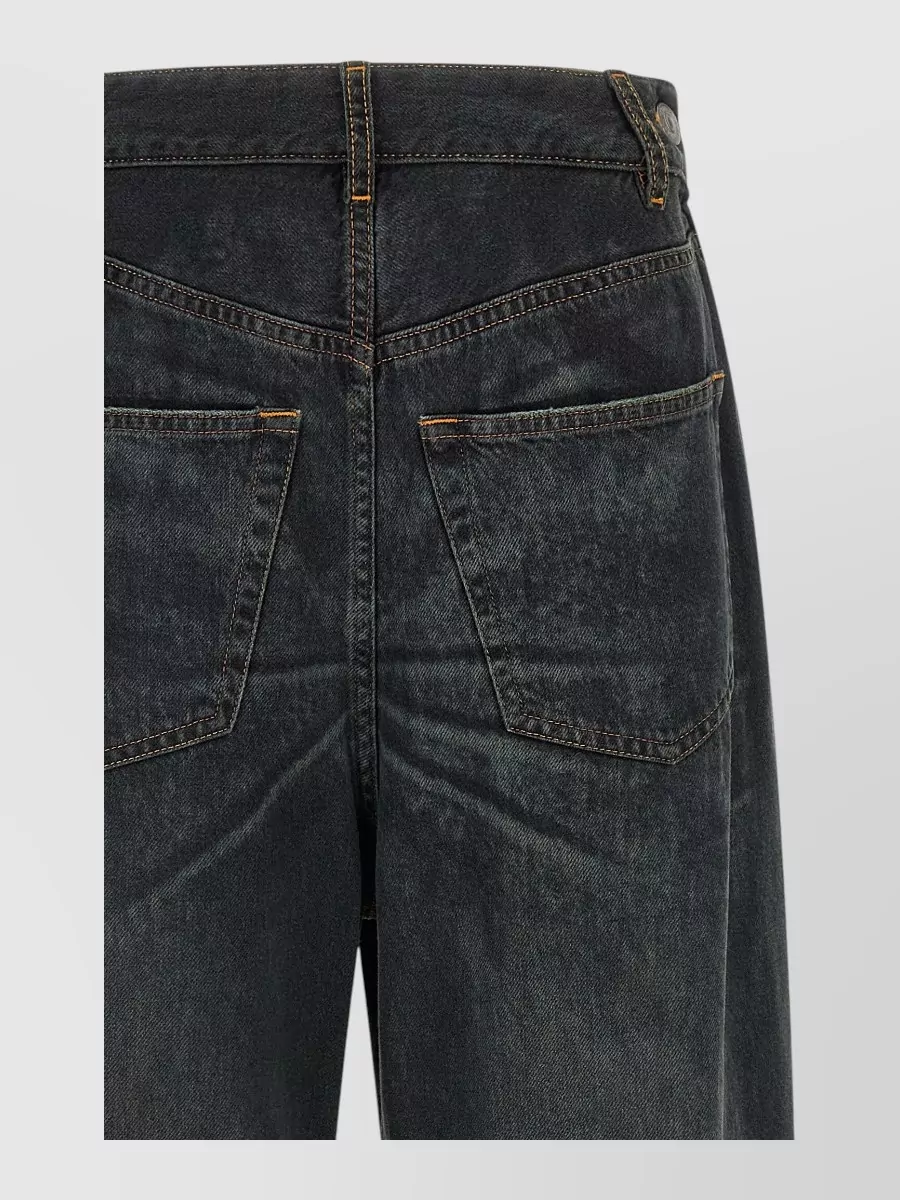 Mm6 Maison Margiela Asymmetric Wide-Leg Denim Jeans