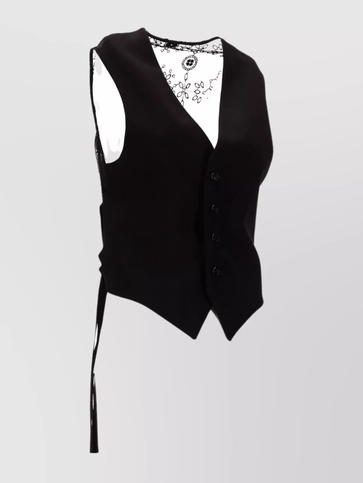 Ann Demeulemeester Sleeveless Waistcoat With V-Neckline And Lace Detailing