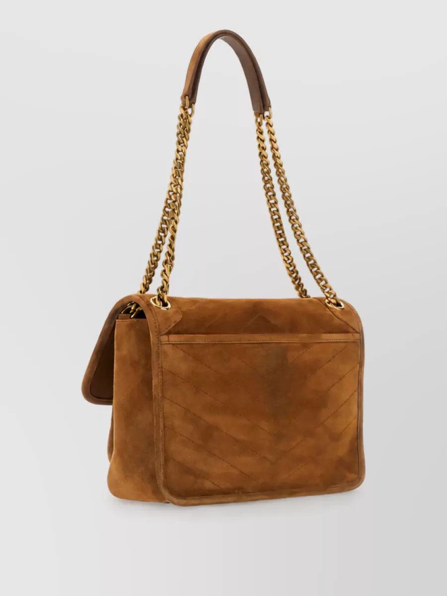 Saint Laurent Niki Medium Suede Clutch Bag