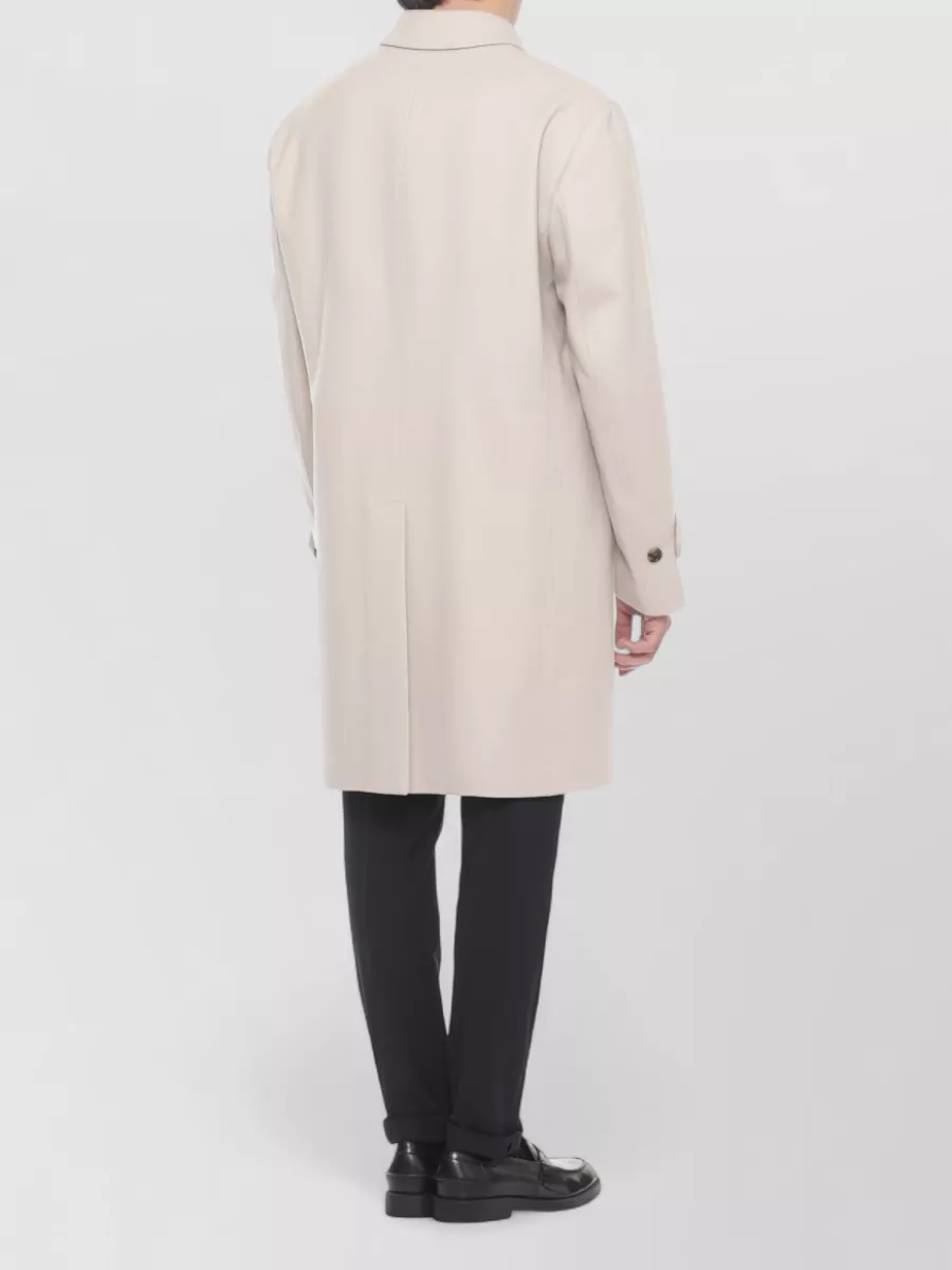 Lardini Long Sleeve Wool Coat Straight Cut