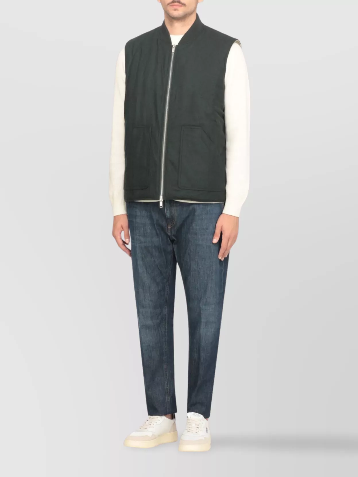 Autry Sleeveless Crewneck Wool Blend Jacket