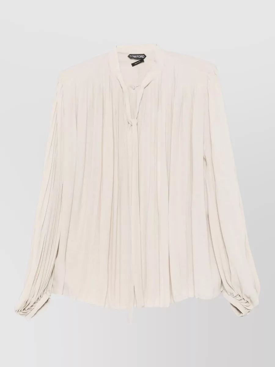 Tom Ford pleated pussy-bow maxi dress