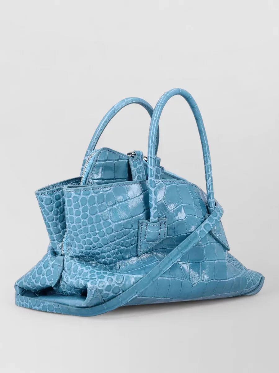 The Attico Mini Croc-Embossed Leather Tote Bag