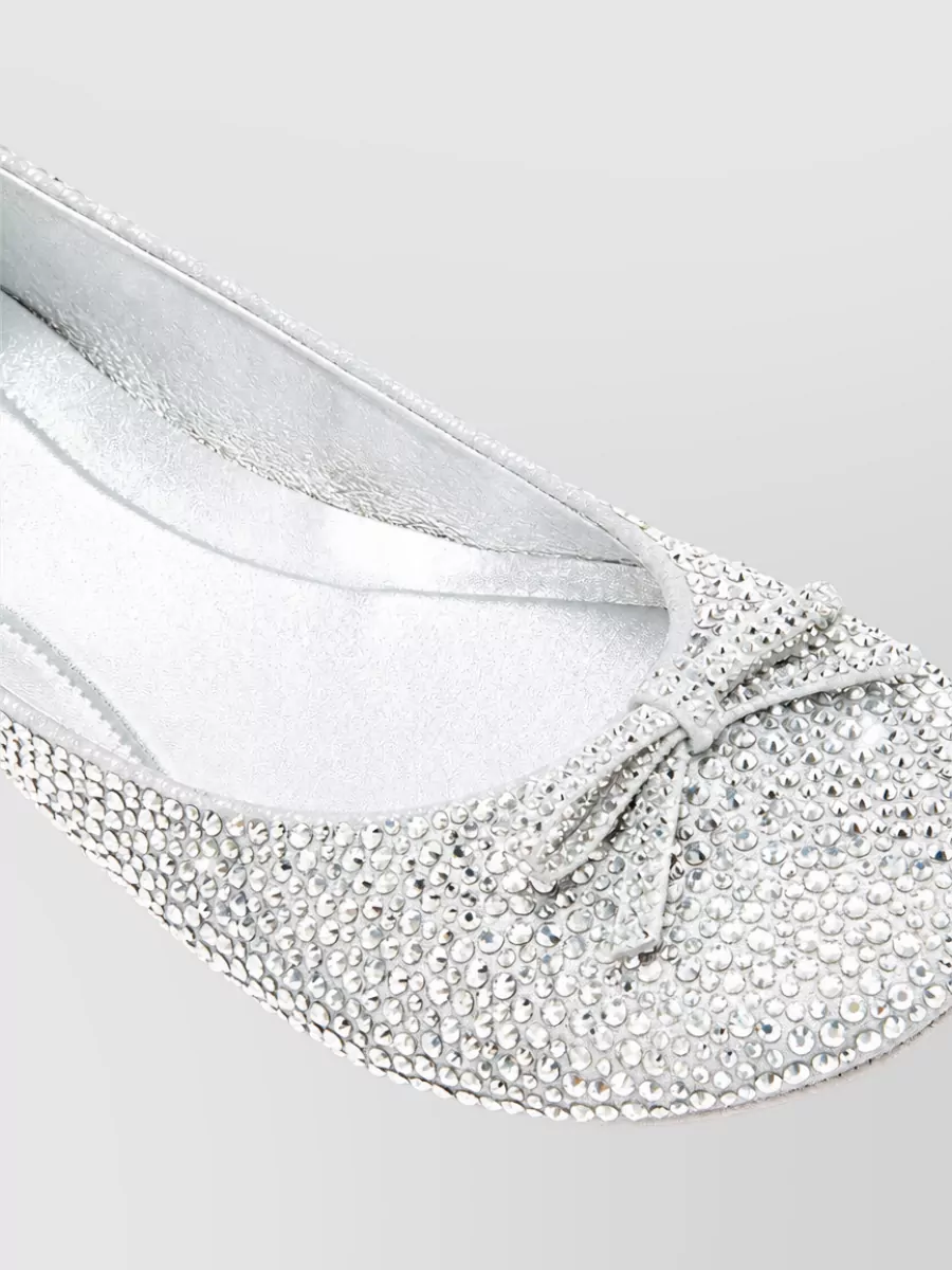 Gucci Crystal-Embellished Leather Ballerina Shoes