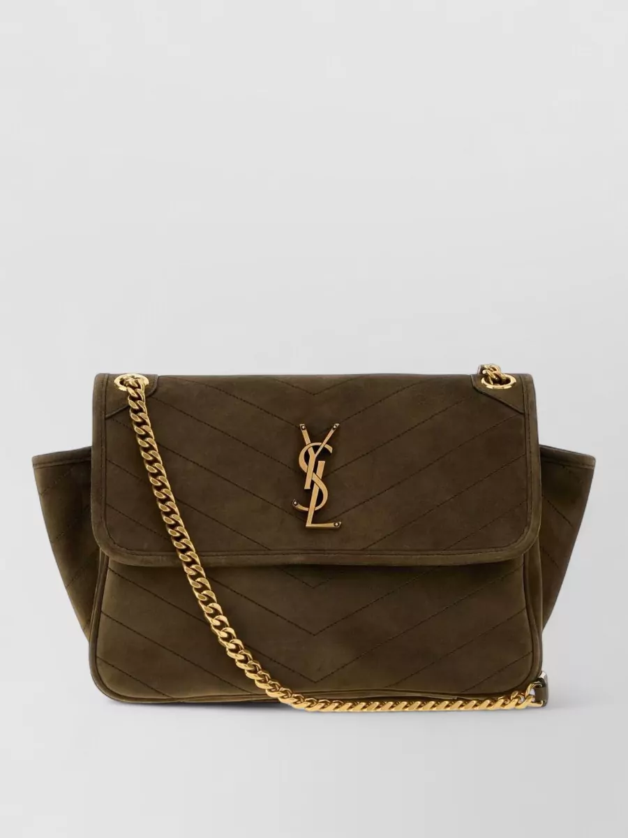 Saint Laurent niki tripouch suede shoulder bag