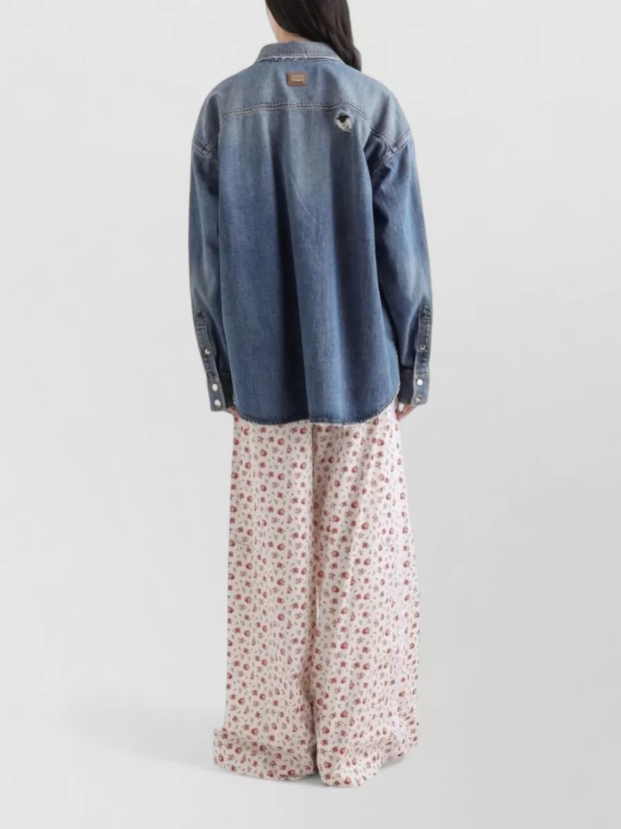 Dolce&Gabbana Floral-Print Wide-Leg Trousers