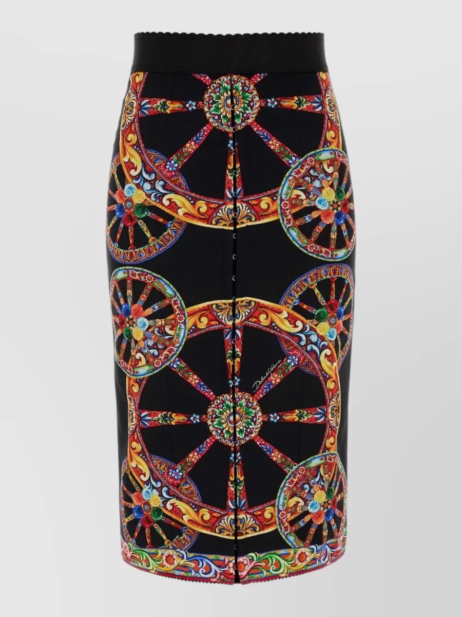 Dolce&Gabbana silk printed pencil skirt