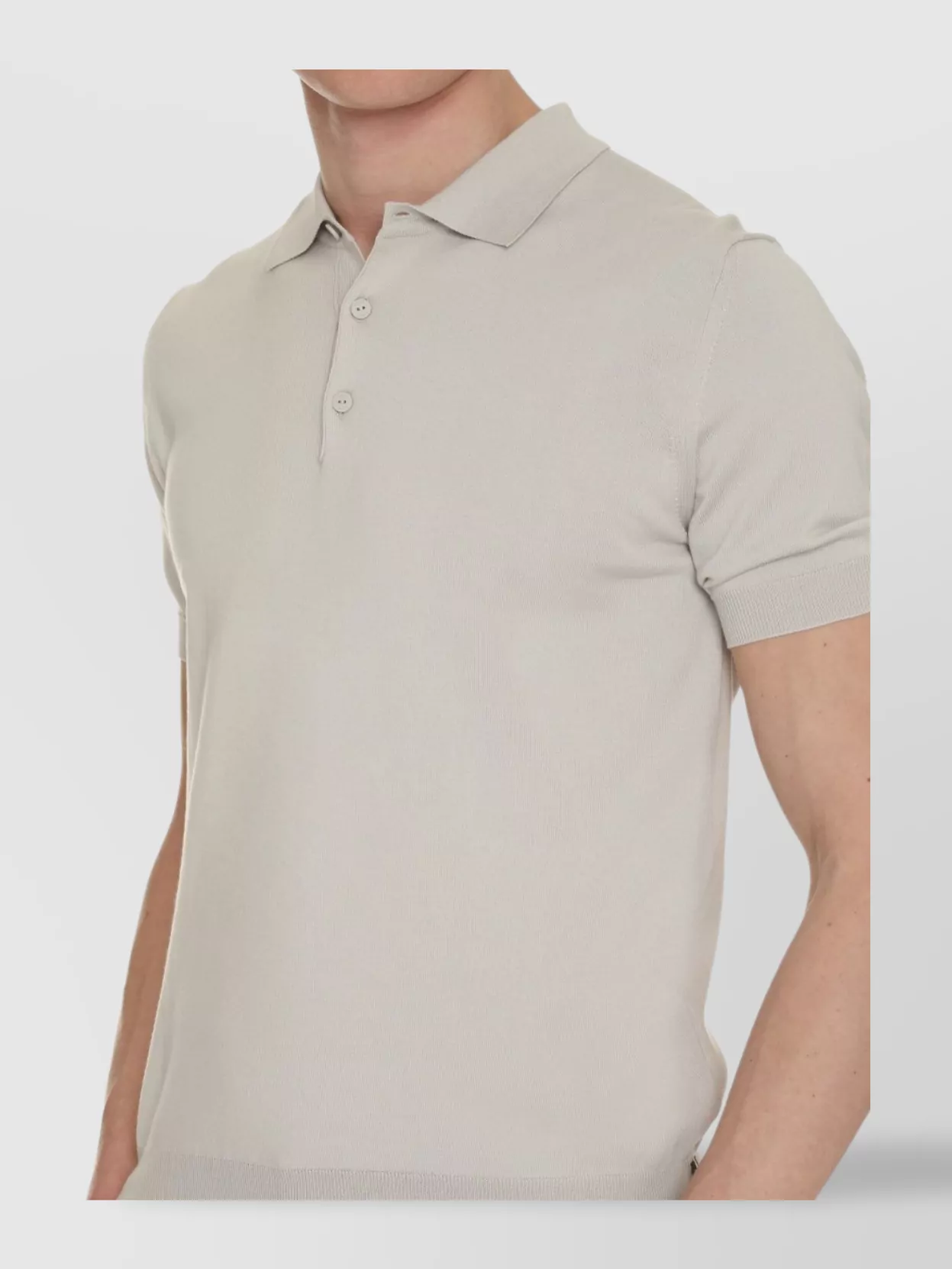 K-way Knitted Cotton Polo With Ribbed Accents