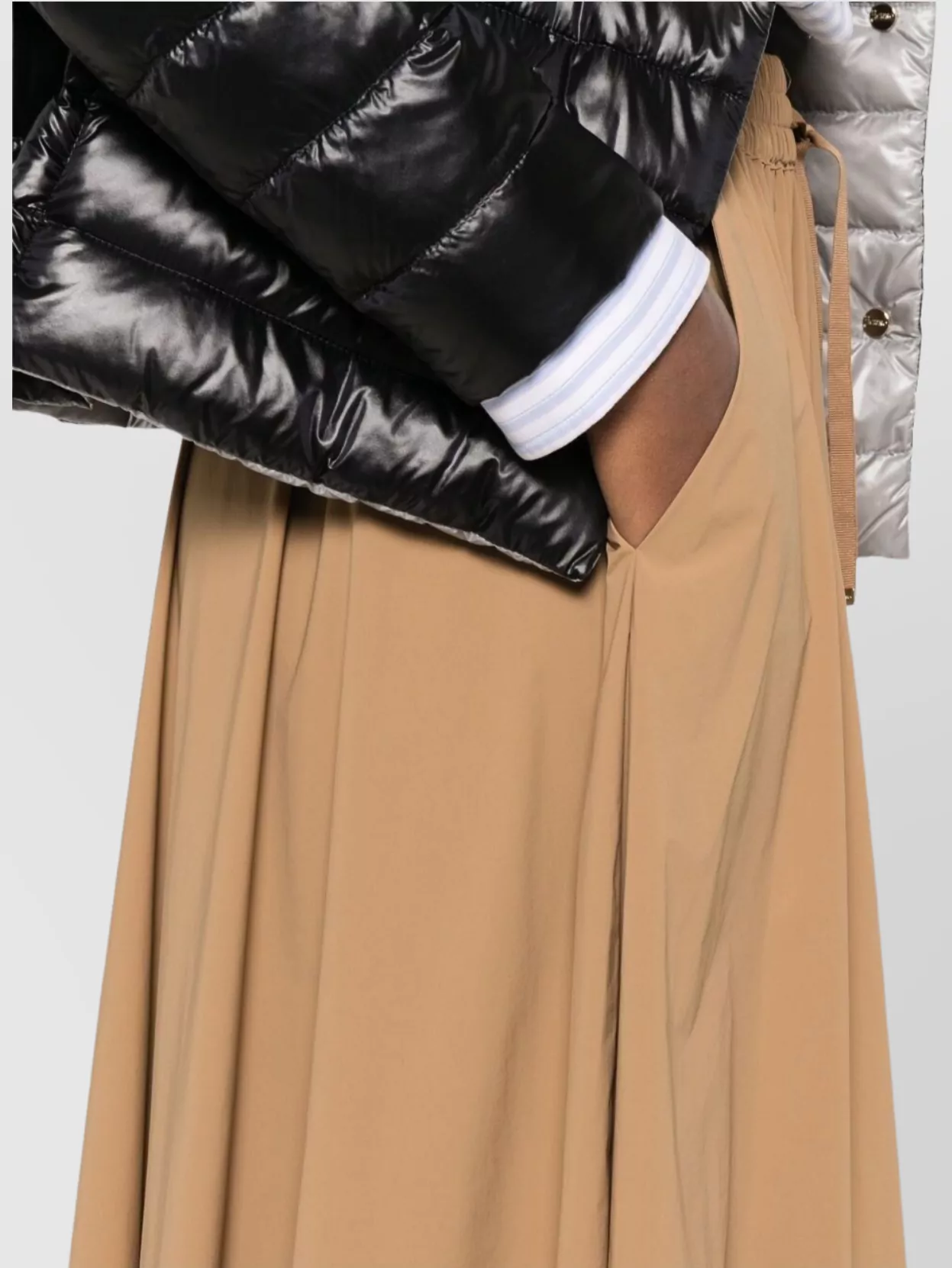 Herno Flared Pleated Midi Skirt