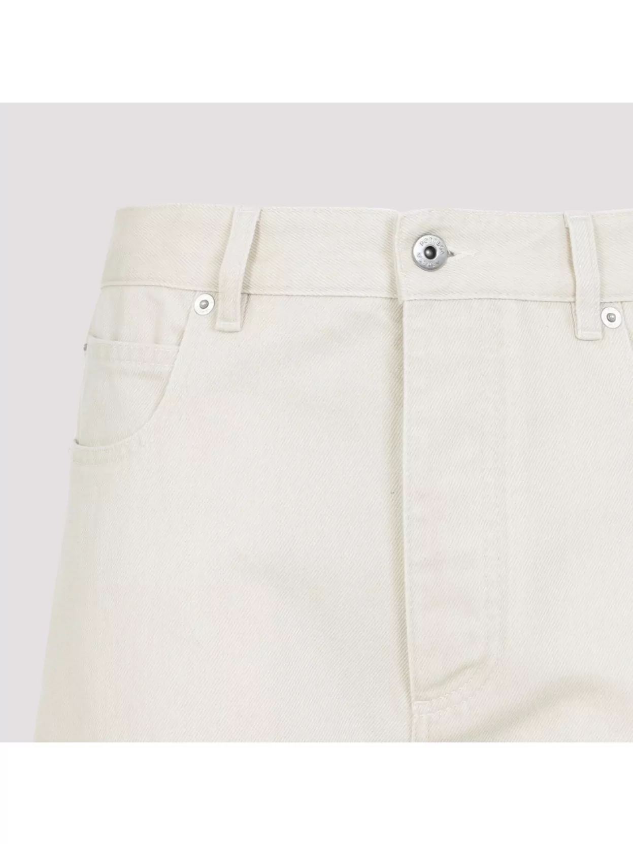 Shop Bottega Veneta Wide-leg Cotton Denim Pants With Drawstring Hem