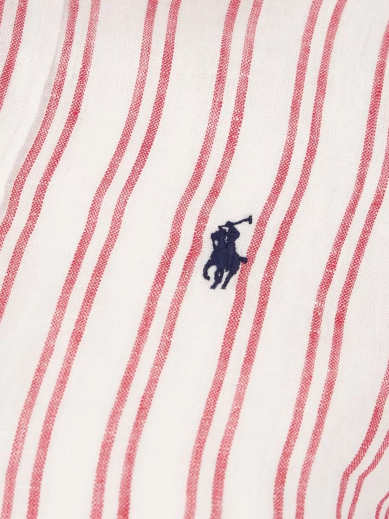 Polo Ralph Lauren Linen Shirt With Striped Pattern And Collared Neck In Pink