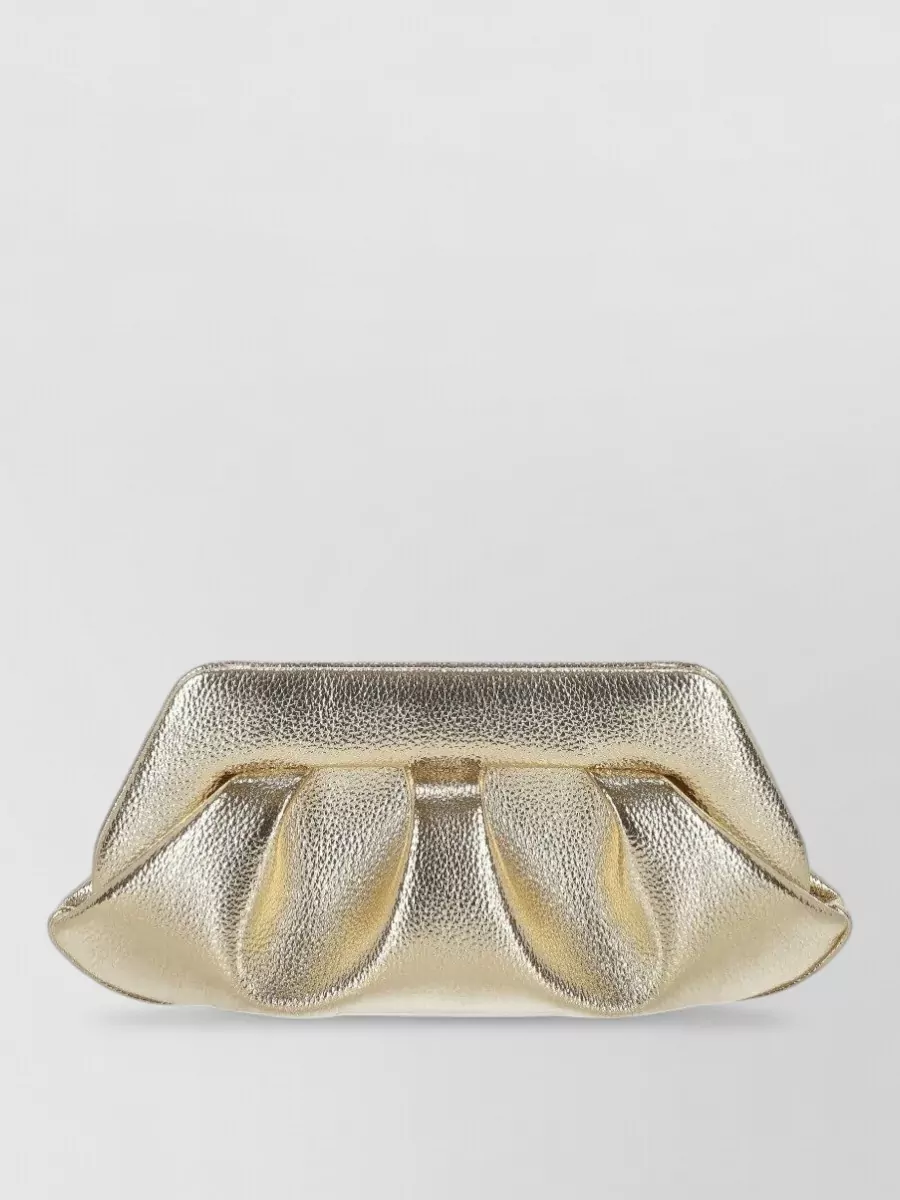 Themoiré Bios Metallic Pleated Clutch Bag Strap