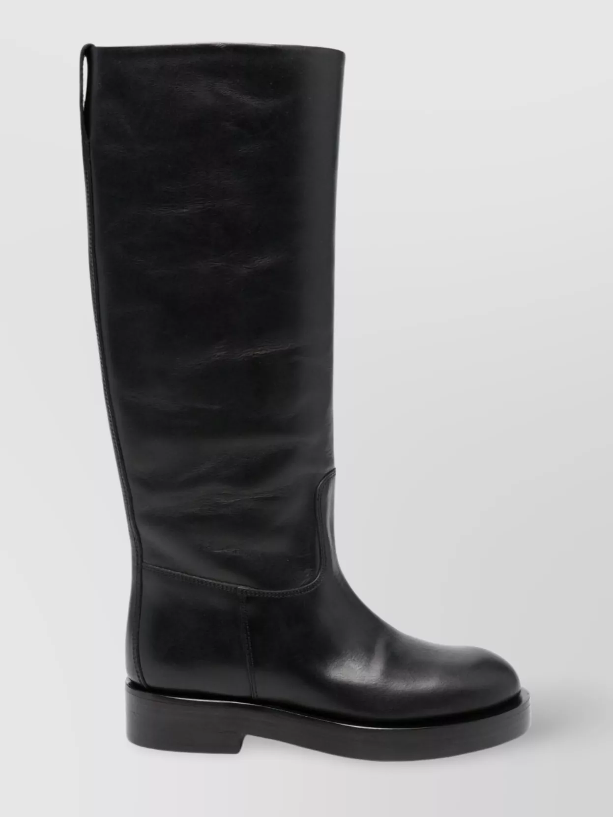 Paris Texas Leather Knee-High Boots Round Toe