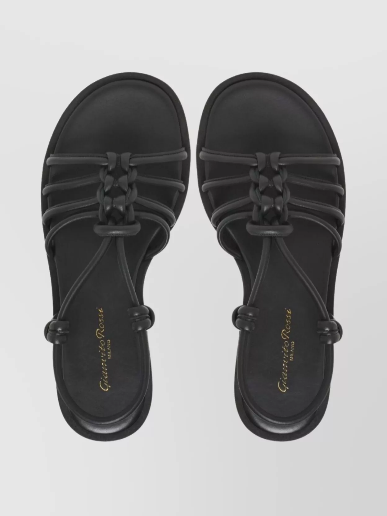 Gianvito Rossi Strappy Open Toe Sandals With Flatform Sole In Black