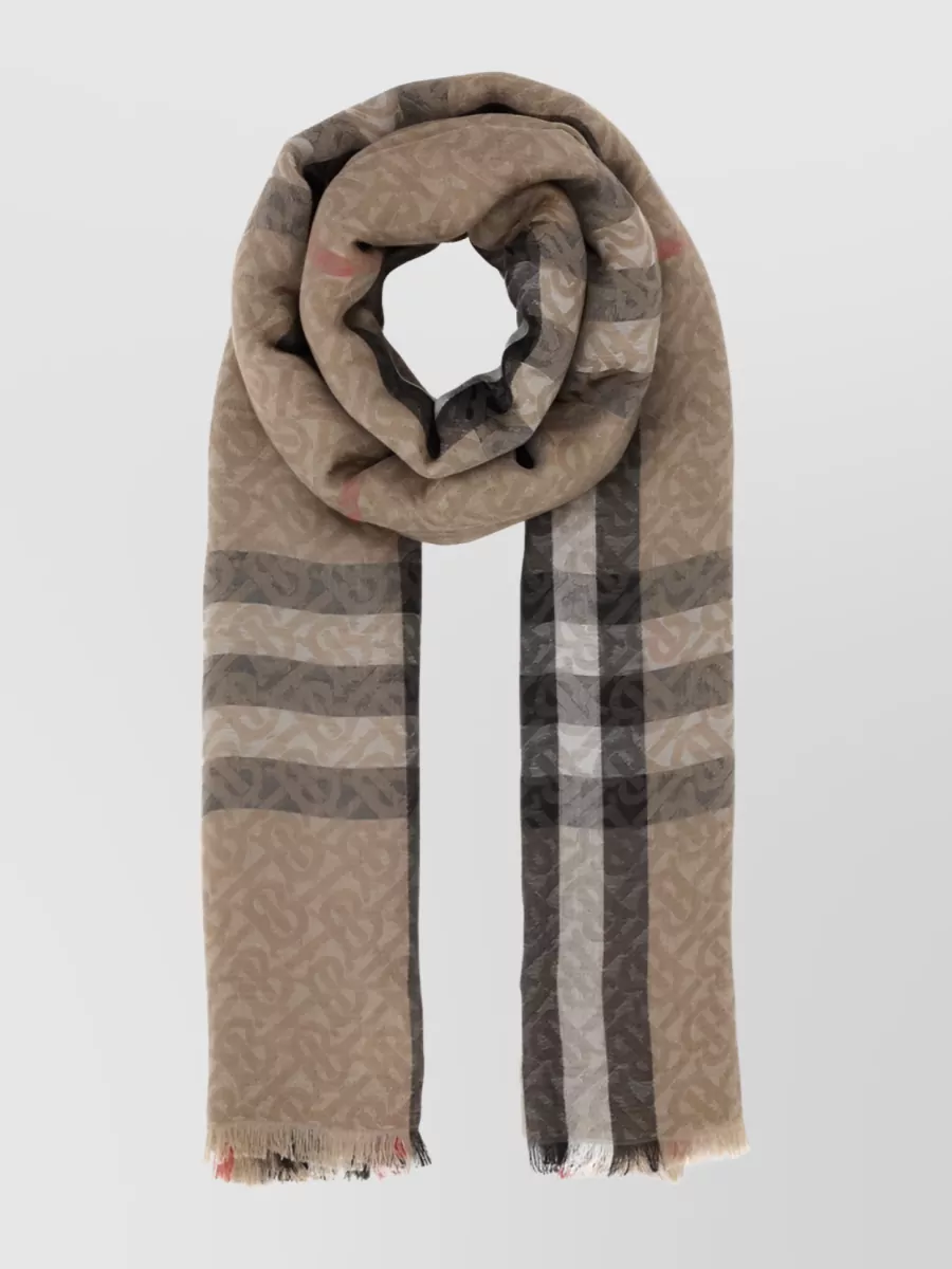 Shop Burberry Vintage Check Knit Scarf In Brown
