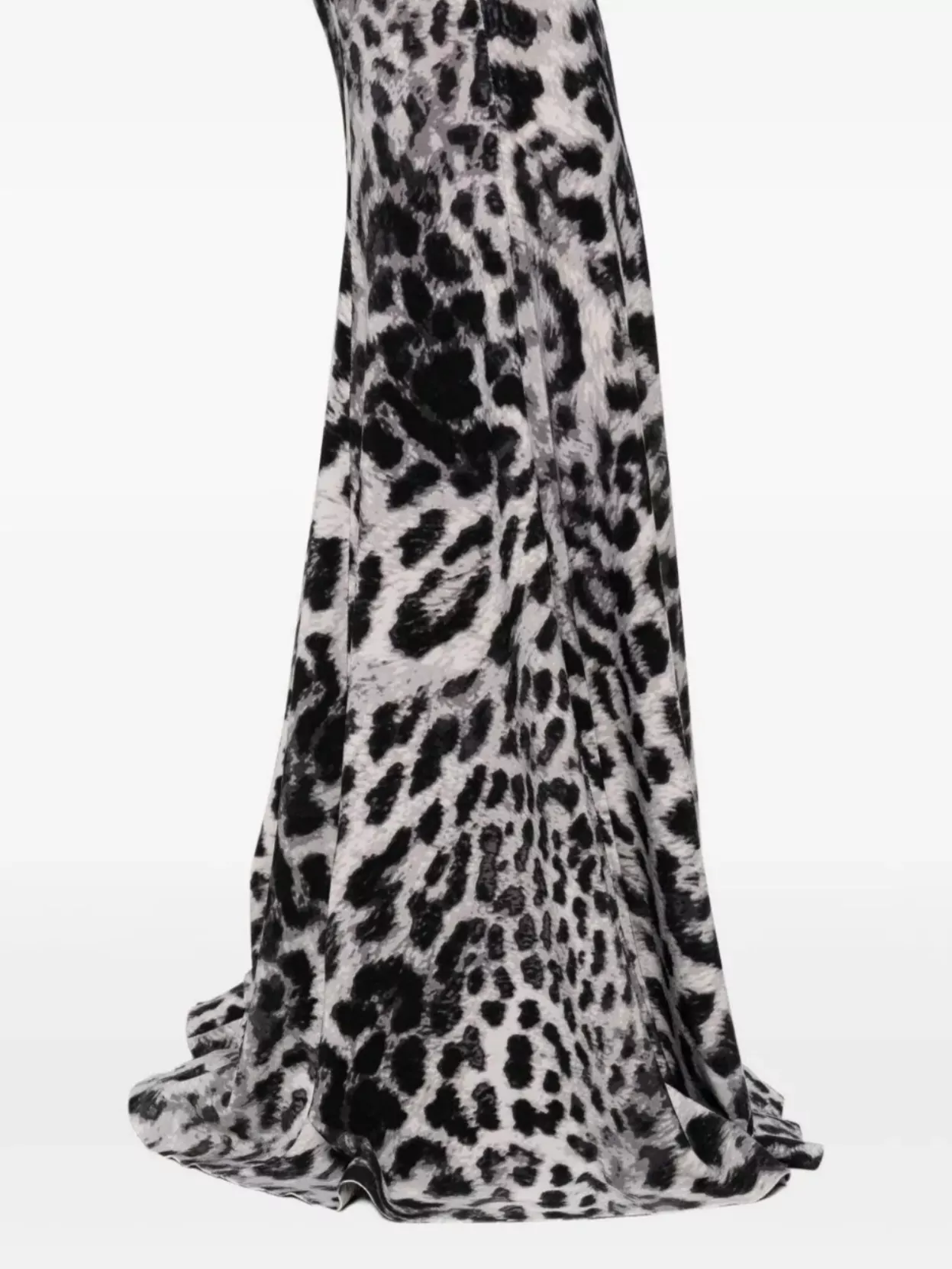 Norma Kamali Leopard Print Fishtail Jumpsuit Straps