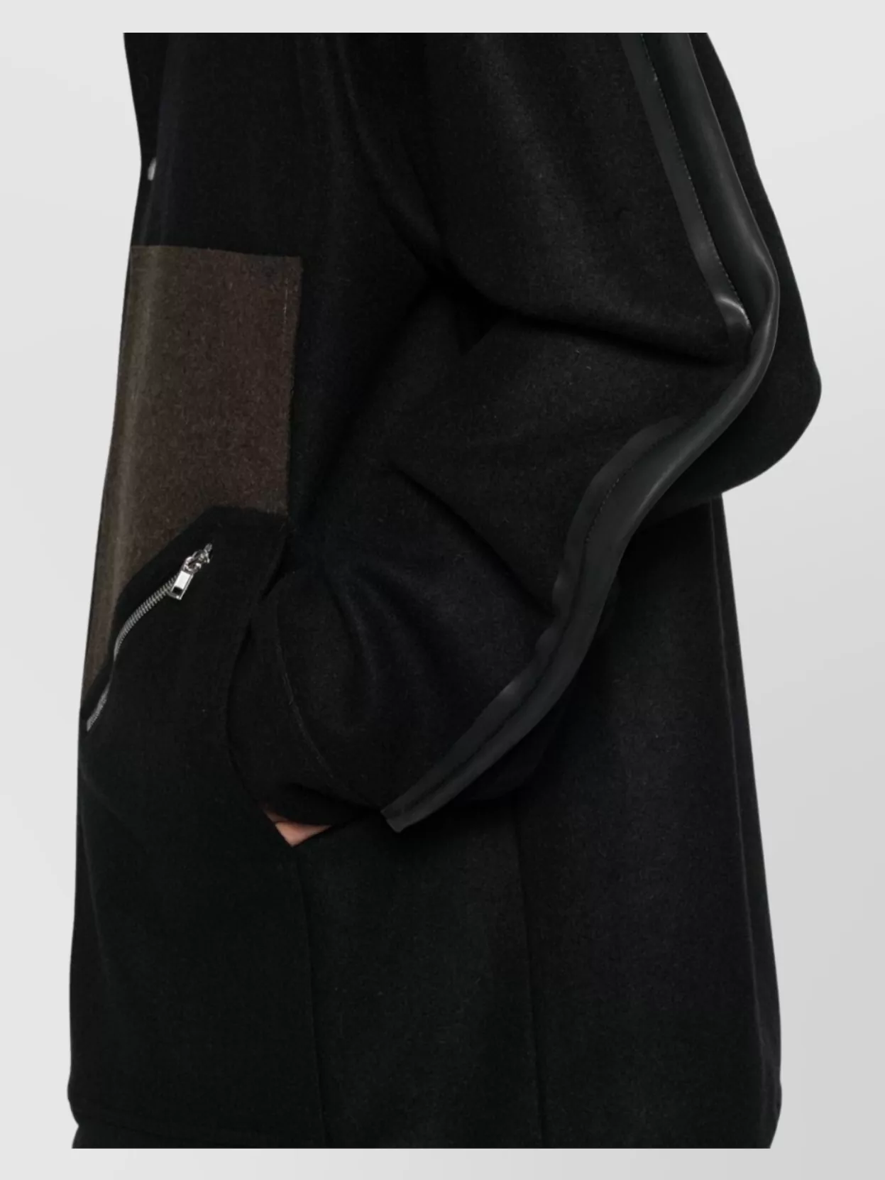 Rick Owens Drawstring Hem Wool Coat In Black