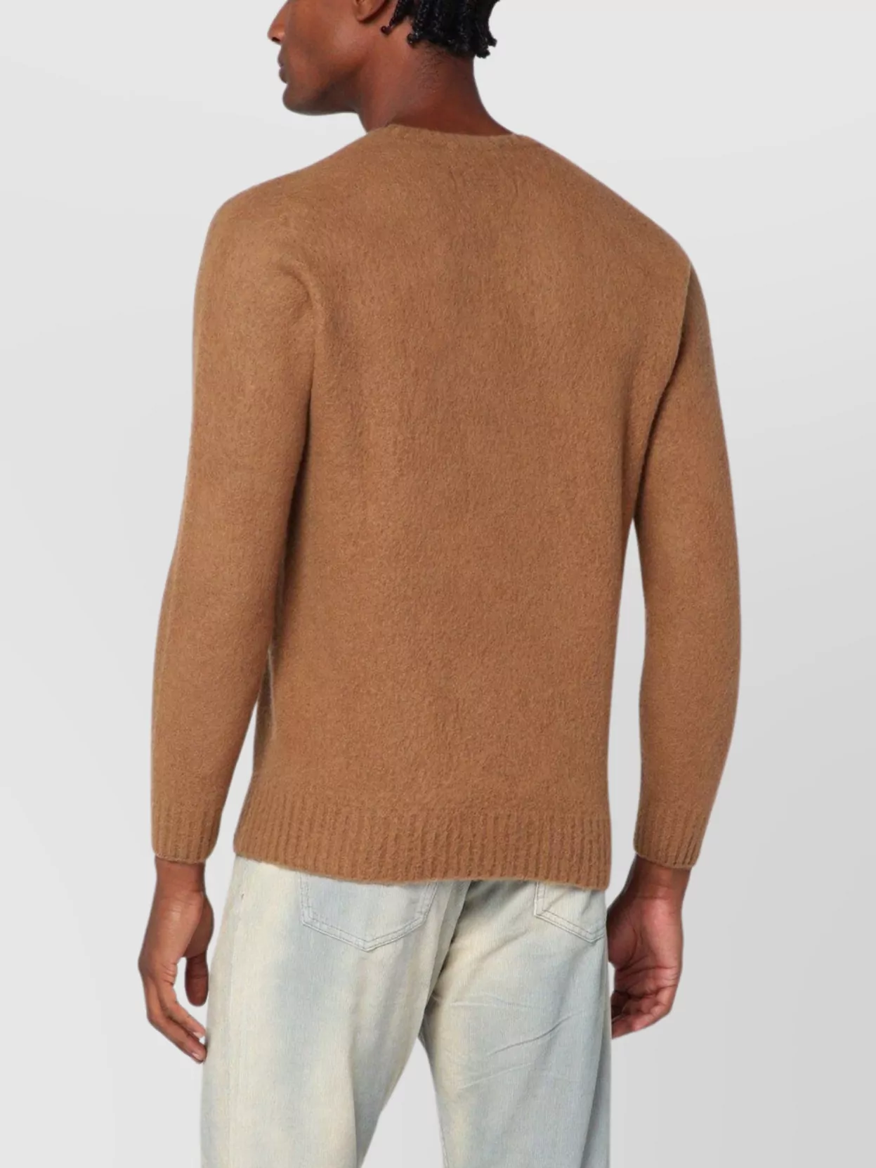 Drumohr Cozy Lambswool Sweater Long Sleeves In Brown