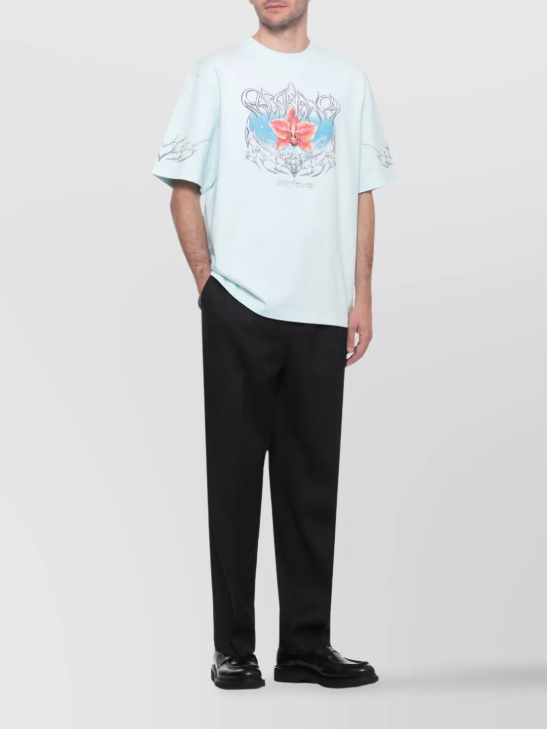 Casablanca Graphic Print Crew Neck Short Sleeve T-Shirt