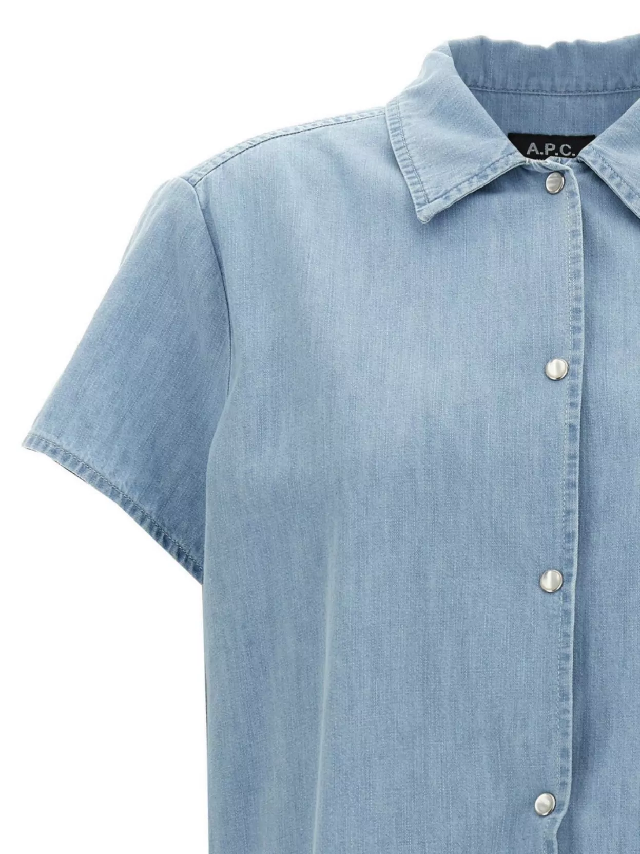 Shop Apc Marina Collared Neck Short Sleeve Shirt