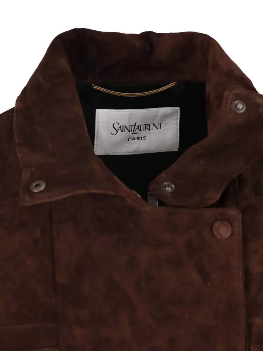 Saint Laurent Leather Cropped Jacket