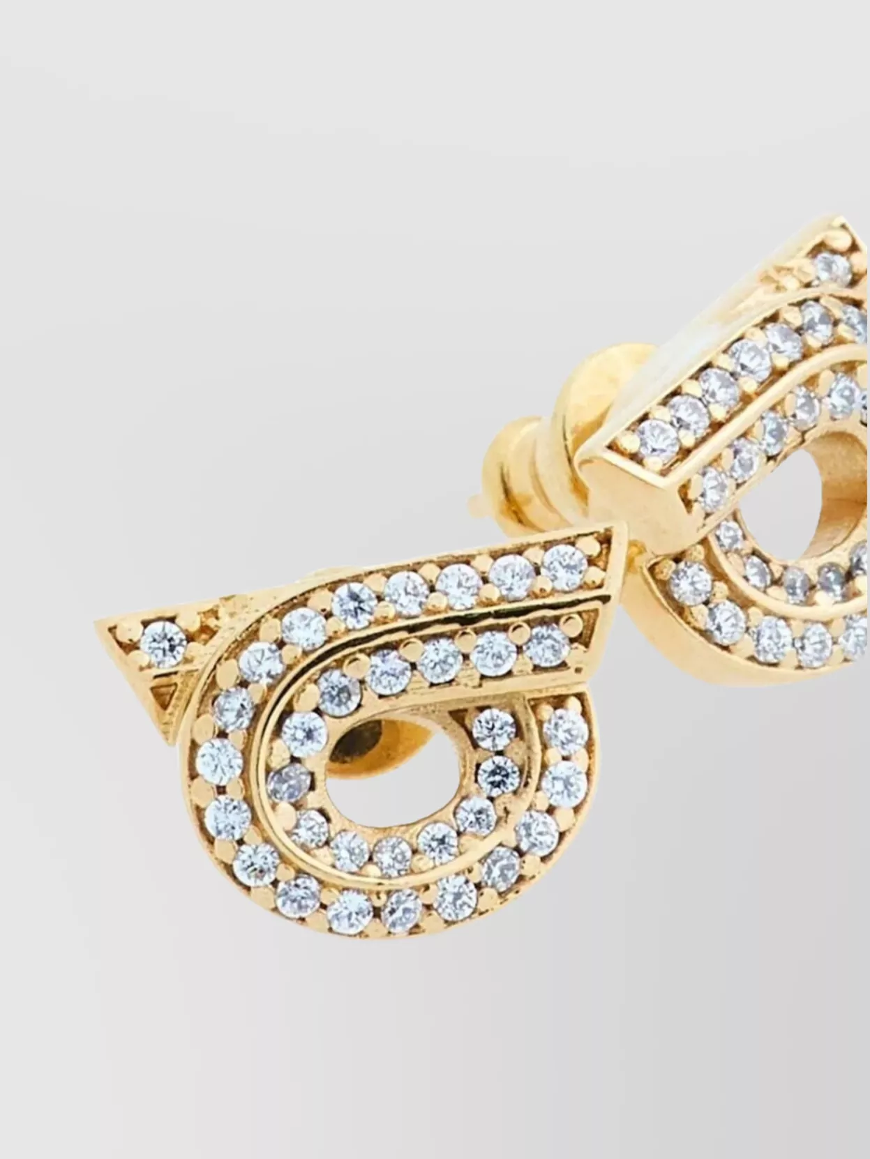 Ferragamo Stud Earrings Crystal Embellishments