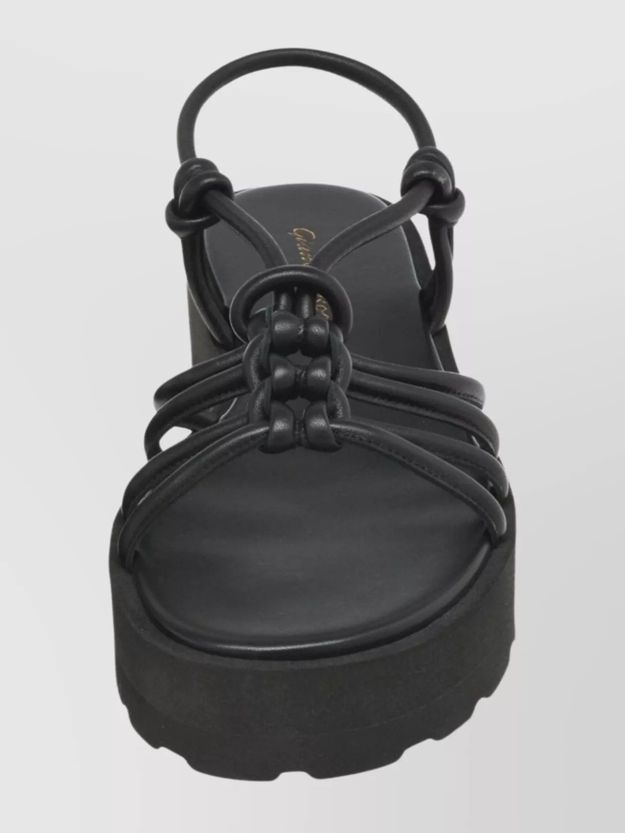 Gianvito Rossi Strappy Open Toe Sandals With Flatform Sole In Black