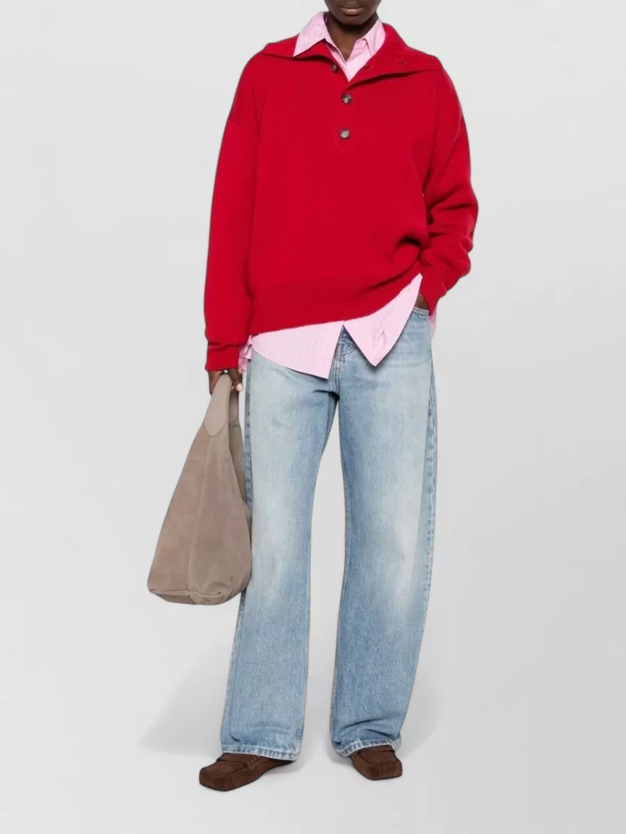 Ami Paris Wool Ribbed Turtleneck Sweater