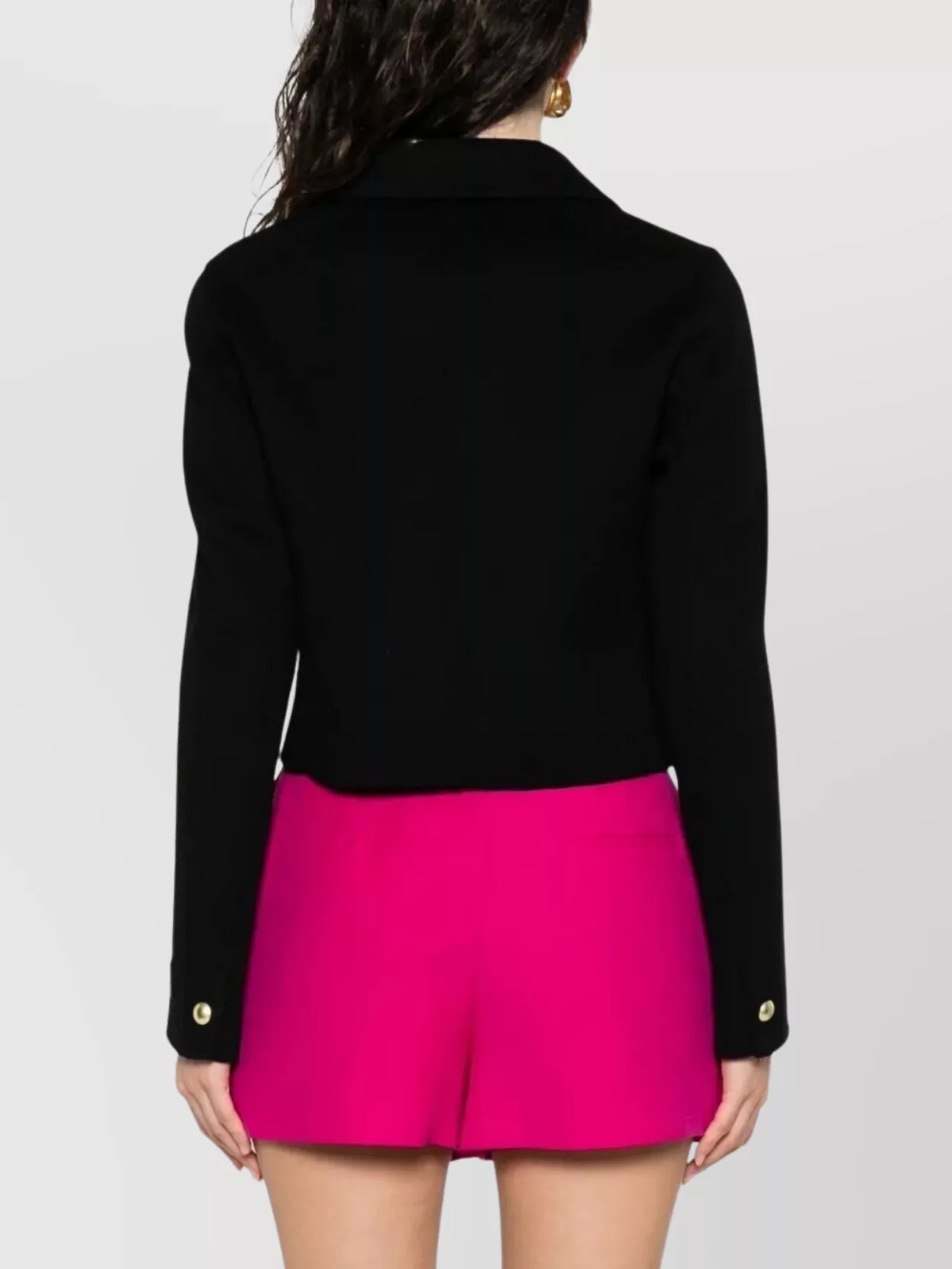 Ermanno Firenze Jacket With Faux Fur Pockets And Gold Buttons