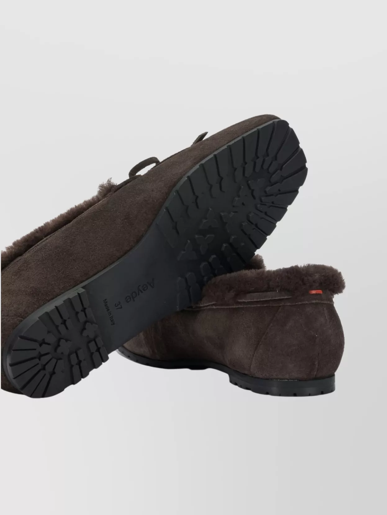 Aeyde Suede Loafers And Slippers With Bow Detail In Brown