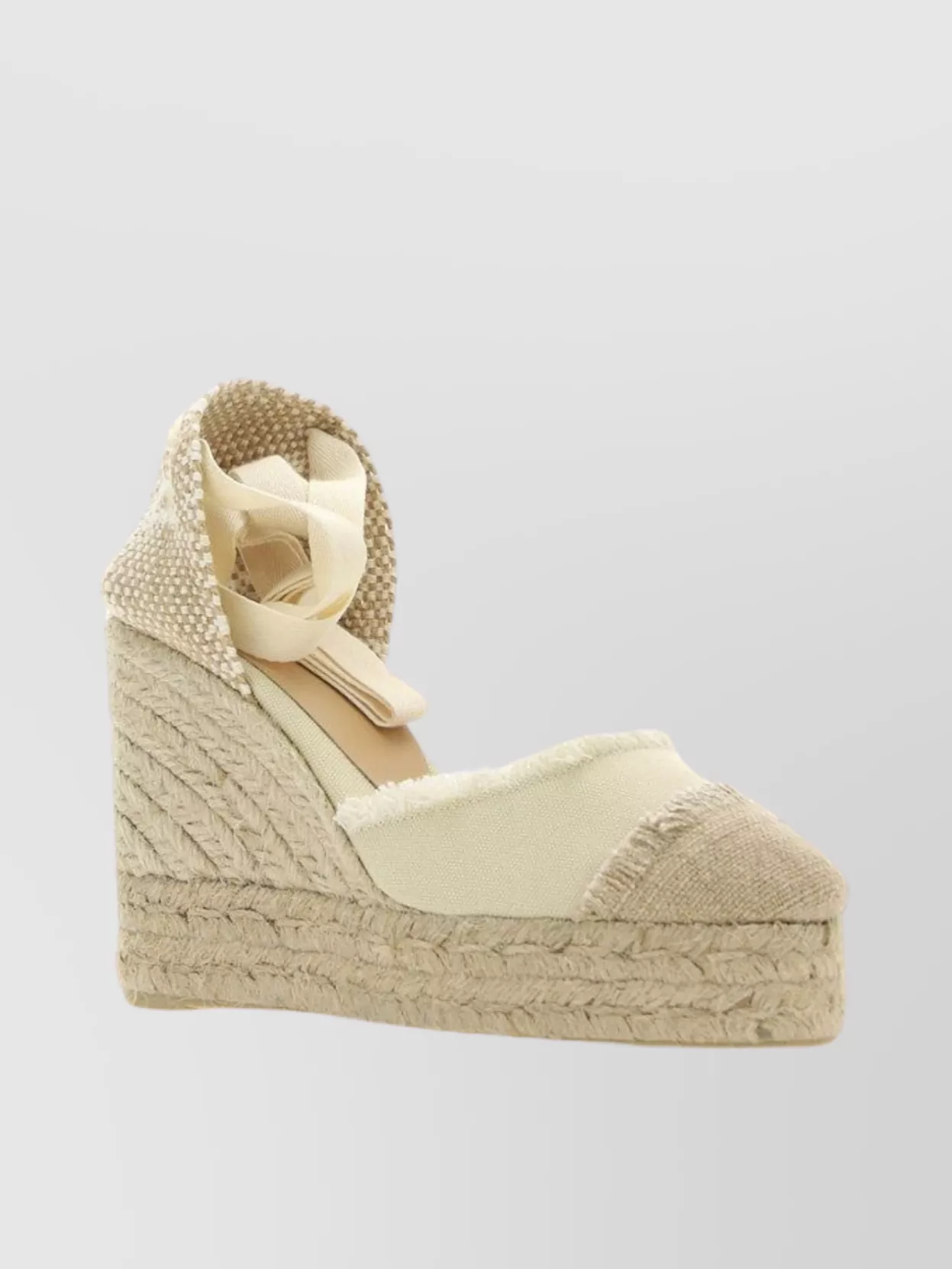 Shop Castaã±er Jute Platform Wedge Sandals With Heel Cap