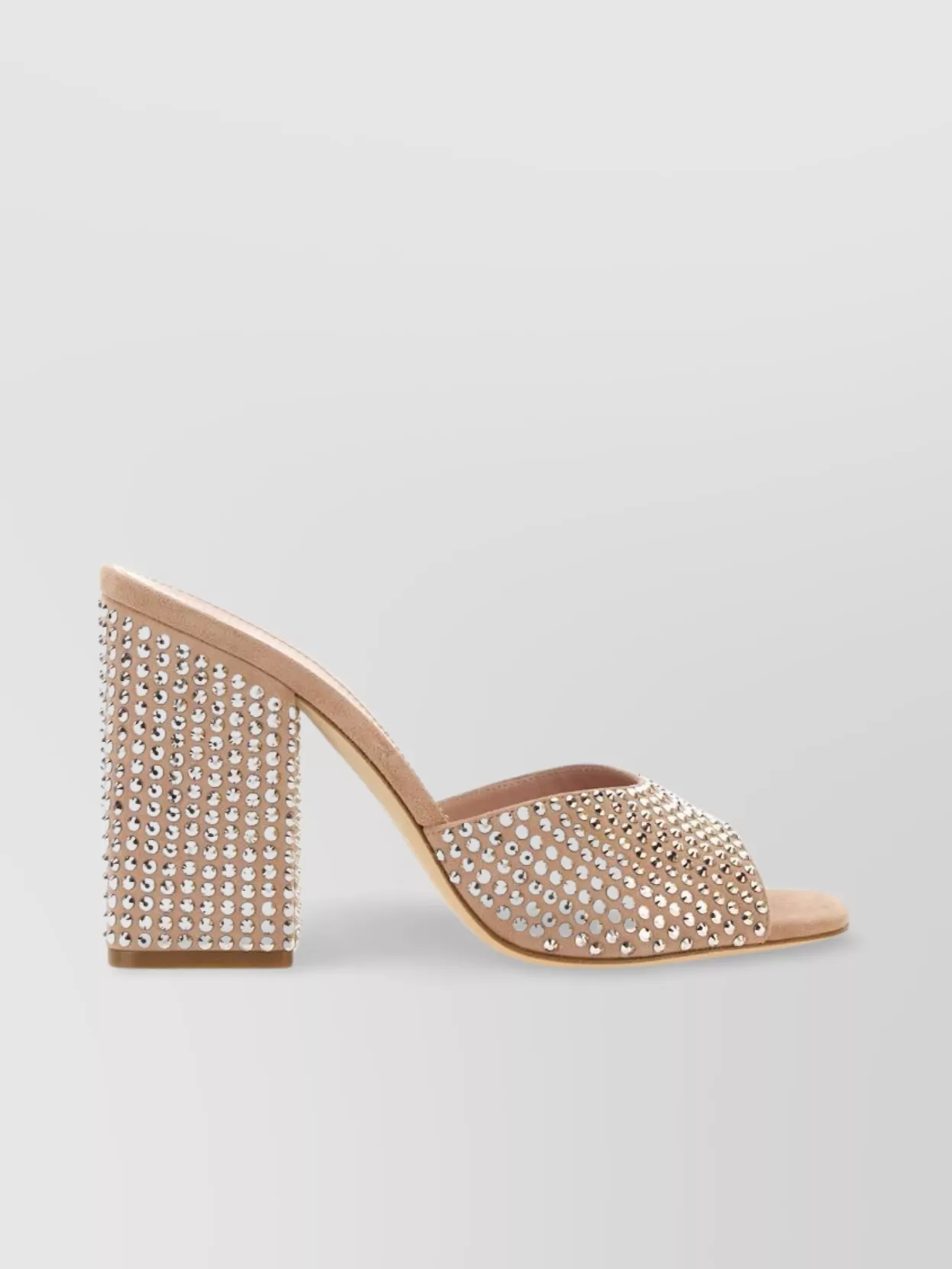 Paris Texas Mule Holly Anja Suede And Crystal Block Heel Mules