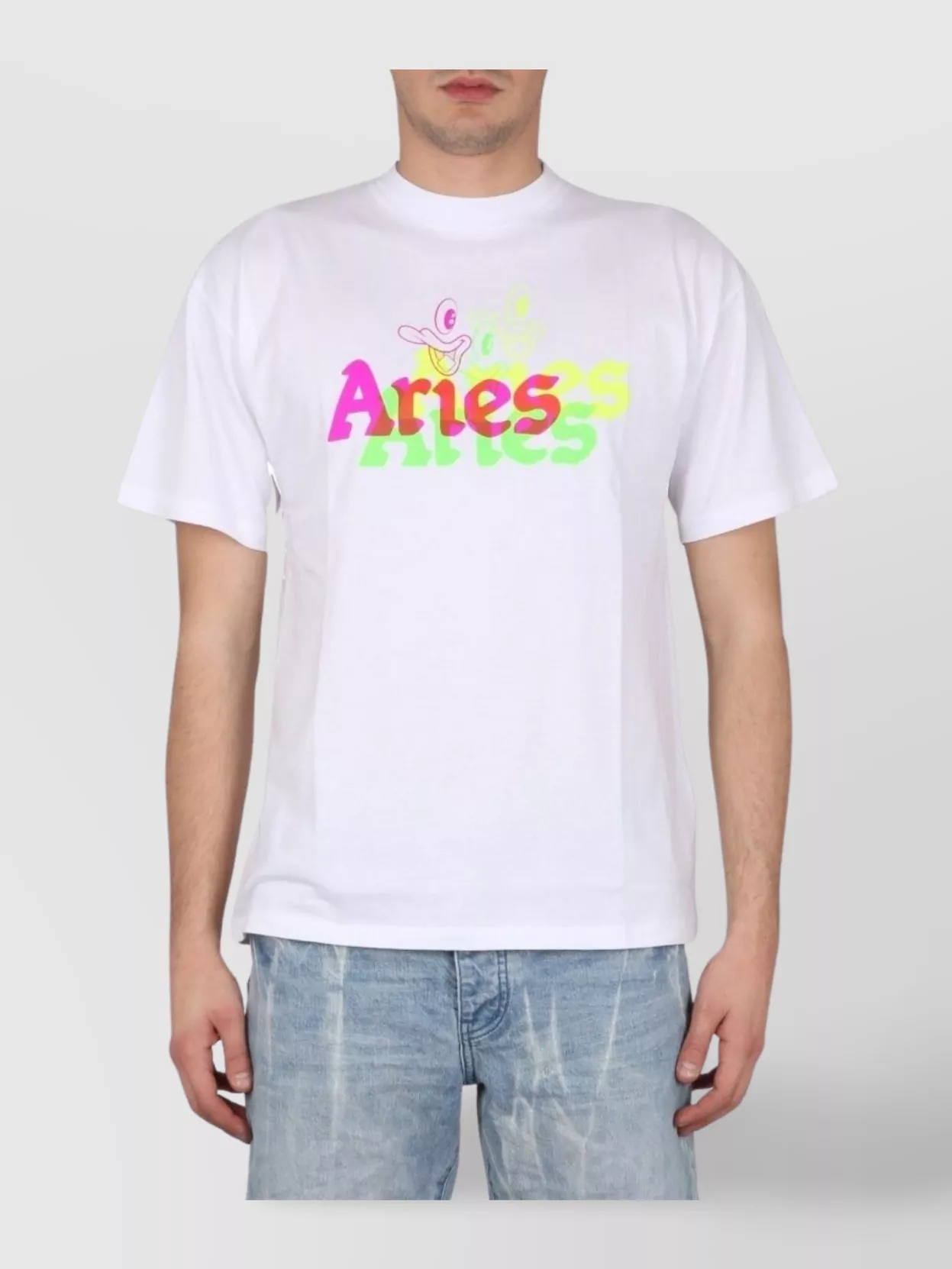 Aries Duck Graphic Print Crew Neck T-Shirt