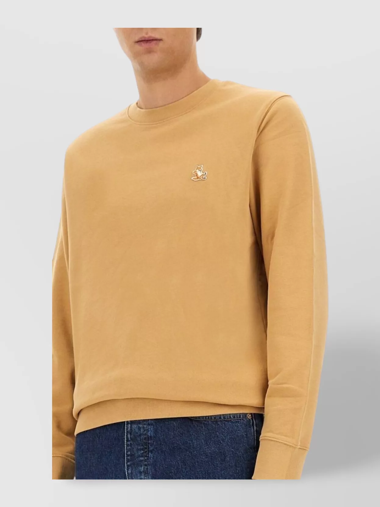 Maison Kitsuné Crew Neck Logo Patch Sweater