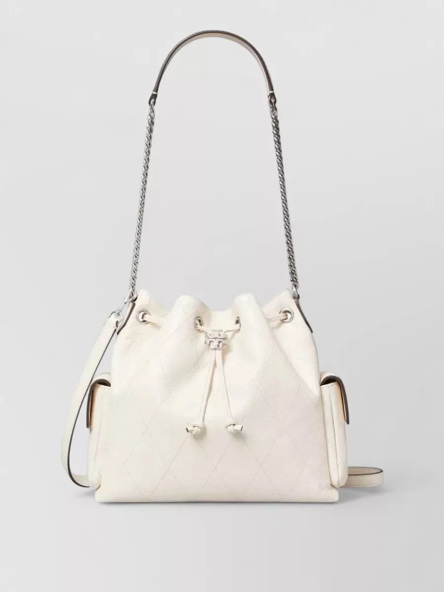 Tory Burch Charlie Quilted Leather Bucket Bag