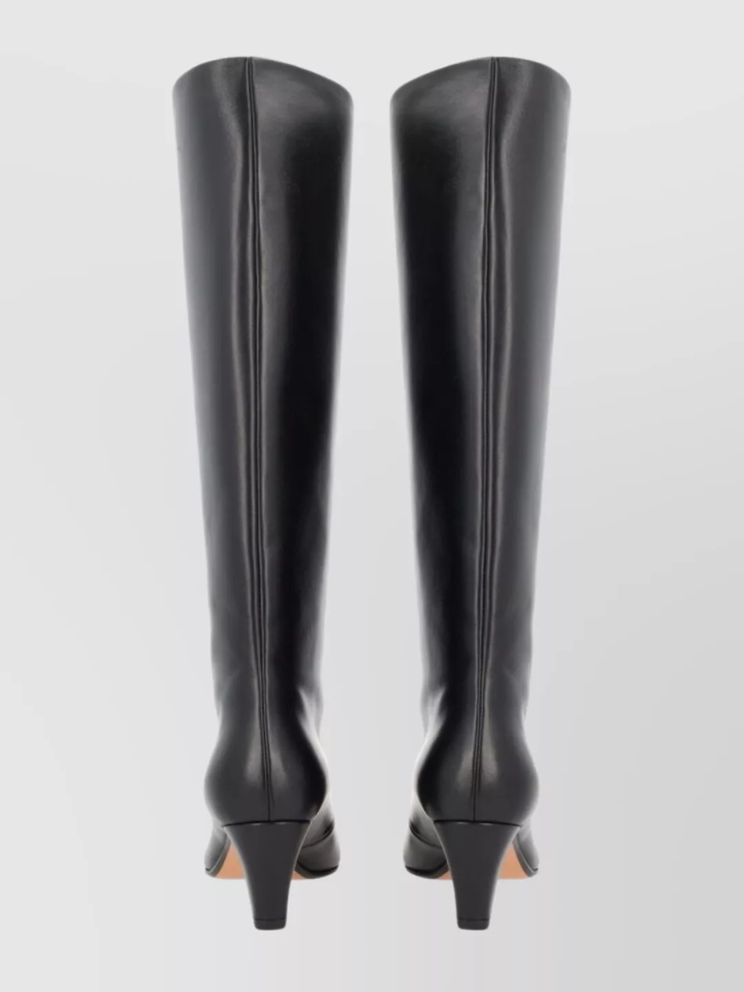 Bally Knee-High Leather Pointed Toe Mid Heel Boots