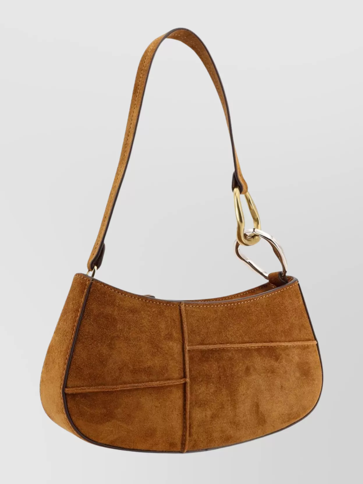 Staud Suede Shoulder Bag Gold-Tone Hardware