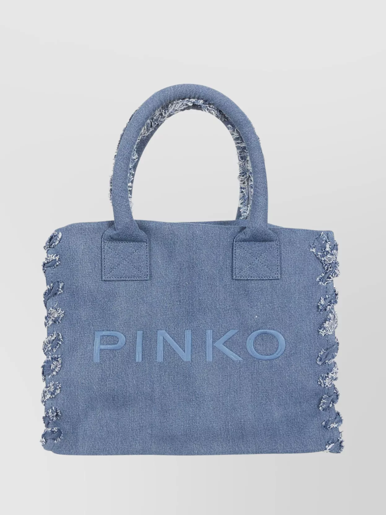 Shop Pinko Recycled Denim Beach Shopping Bag