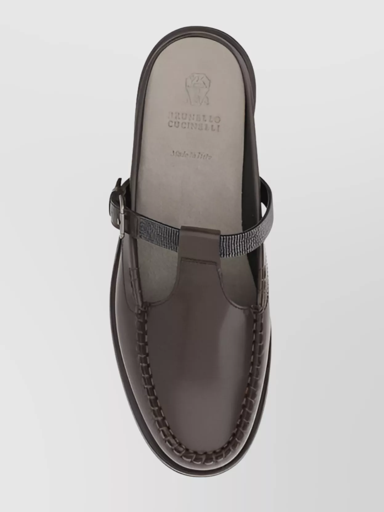 Brunello Cucinelli Leather Block Heel Mules