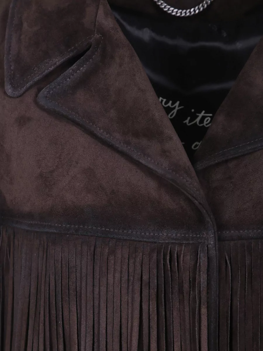 Golden Goose Leather Fringed Jacket