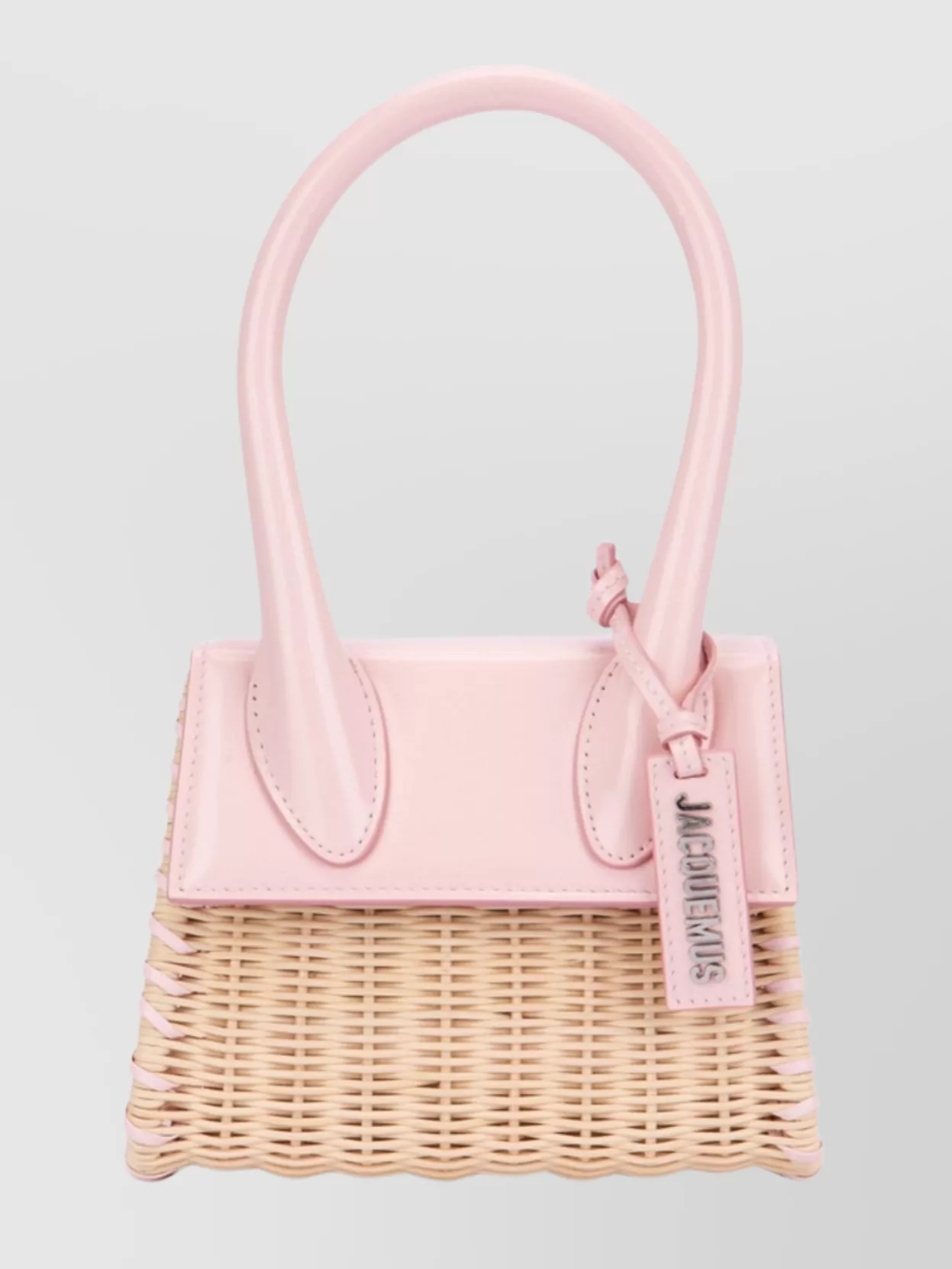 Shop Jacquemus Structured Wicker Base Handheld Bag In Pastel