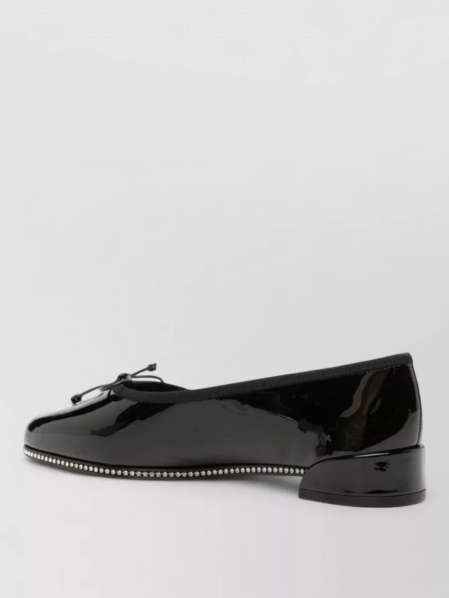 Christian Louboutin Patent Leather Crystal Embellished Ballet Flats
