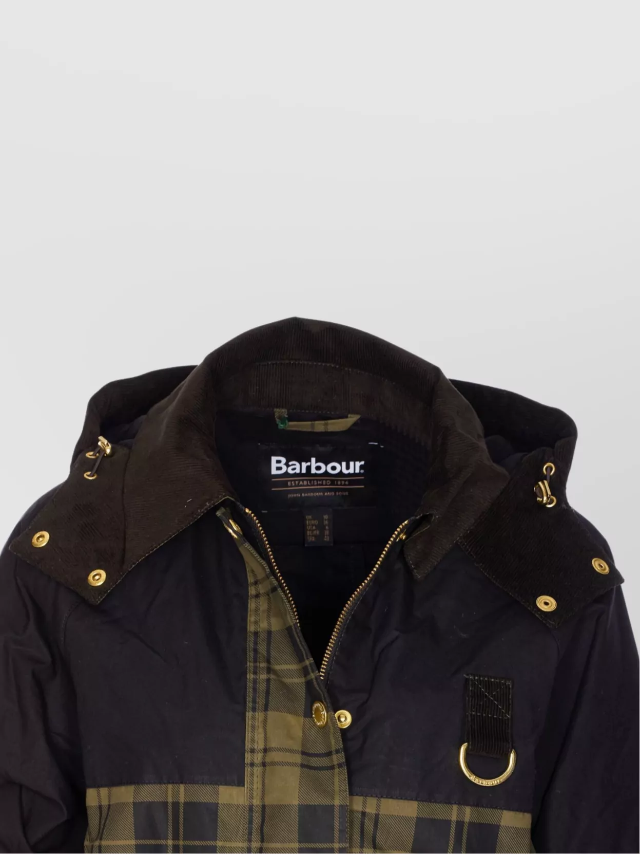 Barbour Elaine Tartan-check Zip-front Jacket In Brown